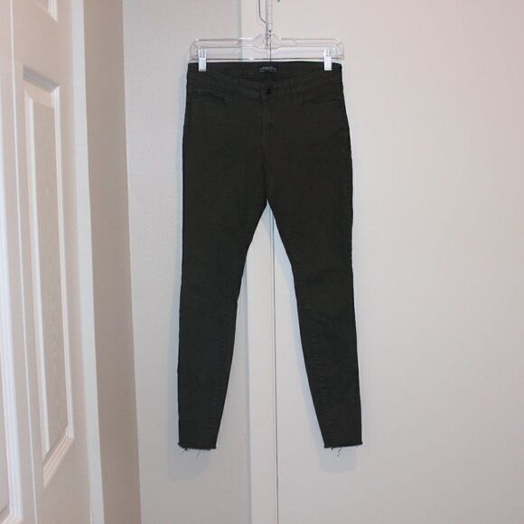 ZARA High Waist Green Jeans Size 6 - Picture 1 of 9